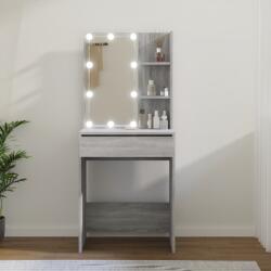 vidaXL Masă de toaletă cu LED, gri sonoma, 60x40x140 cm (820443)
