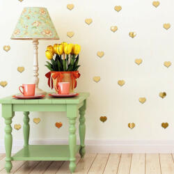  Sticker acrilic 3D Inimioare Auriu