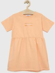 Calvin Klein Jeans gyerek ruha narancssárga, mini, harang alakú - narancssárga 128 - answear - 26 990 Ft