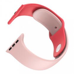 Dotfes Apple Watch okosóra szilikon szíj, 38/40mm, S/M méret, pink + piros, Dotfes S03 - gsmlive