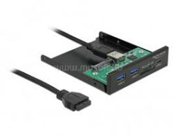 Delock 64058 1xUSB-C 3.2/2xUSB-A + SD/MicroSD 3, 5" beépíthető kártyaolvasó (DL64058) (DL64058)