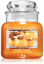 Village Candle Orange Cinnamon lumânare parfumată (Glass Lid) 396 g