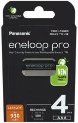 Panasonic Eneloop PRO AAA 930mAh NiMh akkumulátor 4db (ár/db) fekete