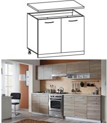 TEMPO KONDELA Konyhaszekrény, alsó, tölgyfa sonoma / fehér, CYRA ÚJ D 80