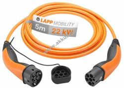 Lapp Töltőkábel plug-in hybrid és elektromos autóhoz type2, 22kw-ig, 5m, narancs