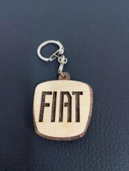 FIAT gravírozott fa kulcstartó 6mm nyírfából új kinézet A (DP-UJFIATA)