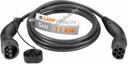 Lapp Type 2 töltőkábel plug-in hybrid és elektromos autóhoz 11kW-ig, 5m, 3-fázisú fekete