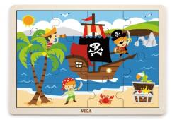 Viga Toys Fa puzzle kalózok 16db