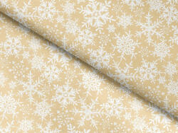 Goldea țesătură terra 100% bumbac - fulgi de zăpadă pe auriu 150 cm
