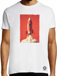 Magnolion Minimalista vörös űrhajó v3 póló