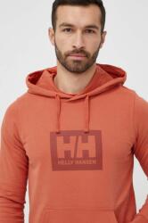 Helly Hansen pamut melegítőfelső narancssárga, nyomott mintás, kapucnis, 62981 - narancssárga XL - answear - 26 990 Ft