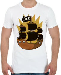 printfashion Kalóz hajó - Férfi póló - Fehér (11909134)