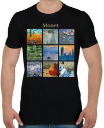 printfashion Monet - részletek - Férfi póló - Fekete (11898224)
