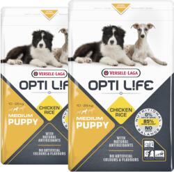 Versele-Laga Opti Life Puppy Medium hrana uscata pentru caini juniori de talie medie, cu pasari de curte (2 x 12, 5 kg)