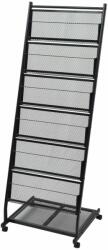 vidaXL Raft reviste A4, 47, 5x43x133 cm, negru (30100) Raft