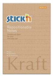 STICK N Öntapadó jegyzettömb, vonalas, 150x101 mm, 100 lap, STICK N Kraft Notes (SN21641)