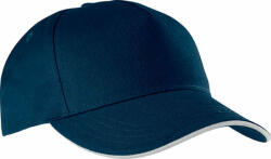 K-UP Uniszex sapka K-UP KP130 Sandwich peak Cap - 5 panels -Egy méret, Navy/Sky Blue