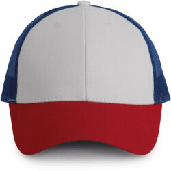 K-UP Uniszex sapka K-UP KP158 Trucker Cap - 6 panels -Egy méret, White/Red/Royal Blue