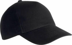 K-UP Uniszex sapka K-UP KP162 Heavy Cotton Cap - 5 panels -Egy méret, Black