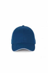 K-UP Uniszex sapka K-UP KP185 Cap With Contrasting Sandwich peak - 6panels -Egy méret, Royal Blue/White