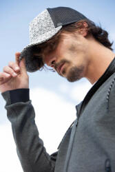 K-UP Uniszex sapka K-UP KP171 Trucker Cap - 5 panels -Egy méret, White&Black Heather/Black