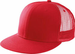 K-UP Uniszex sapka K-UP KP113 Trucker Flat peak Cap - 6 panels -Egy méret, Red