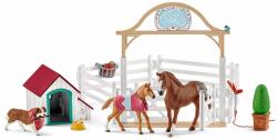 Schleich Set figurine Schleich Farm World Horses - Calutii lui Hana si cainele Ruby (42458-01459)