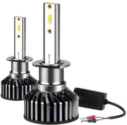 TechStar Set 2 LED-uri Auto Techstar® P8, H1, 40w, 4000 Lumeni, 6500K, AUTO, 12-24 Volti, ZES, Canbus, Miez Cupru, Radiator Aluminiu