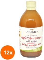 De Nigris Set 12 x Otet din Cidru de Mere Nefiltrat Bio De Nigris 500 ml