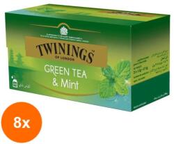 TWININGS Set 8 X Ceai Verde cu Aroma Menta Twinings 25 x 1.5 g