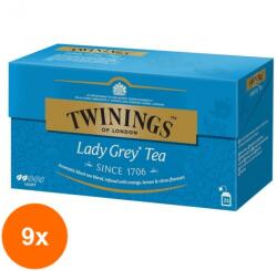 TWININGS Set 9 X Ceai Negru Lady Grey Twinings 25 x 2 g