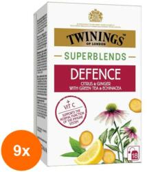 TWININGS Set 9 X Ceai Twinings Superblends Defence cu Lamaie si Ghimbir, 18 x 2 g