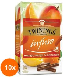 TWININGS Set 10 X Ceai Infuzie Portocala, Mango si Scortisoara Twinings 20 x 2 g