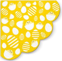 AMBIENTE Szalvéta 32cm háromször 12db/csomag Egg or Chick, Tojás vagy csirke (P.W.SDR062817)