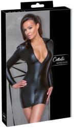 Cottelli Collection Bondage - Fényes, testre simuló ruha, kötözővel (fekete) (27178671021) - finomfust