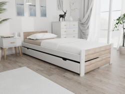  Pat de o persoana stejar sonoma/alb, IKAROS DOUBLE 90 x 200 cm Saltele: Cu saltele Somnia 18 cm, Somiera pat: Fara somiera