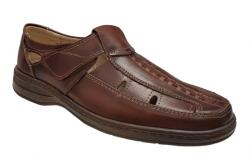  Pantofi barbati casual din piele naturala, decupati, cu arici (scai), calapod lat, GKR24M