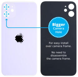 Apple iPhone 11 - Sticlă Carcasă Spate cu Orificiu Mărit pentru Cameră (Purple), Purple