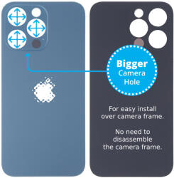 Apple iPhone 13 Pro - Sticlă Carcasă Spate cu Orificiu Mărit pentru Cameră (Blue), Blue