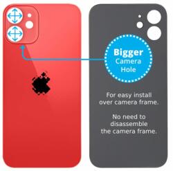 Apple iPhone 12 Mini - Sticlă Carcasă Spate cu Orificiu Mărit pentru Cameră (Red), Red