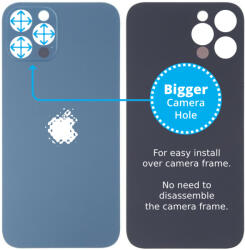 Apple iPhone 13 Pro Max - Sticlă Carcasă Spate cu Orificiu Mărit pentru Cameră (Blue), Blue