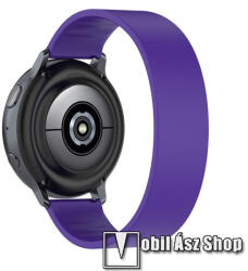 Okosóra szíj - rugalmas szilikon - LILA - 170mm hosszú, 20mm széles - SAMSUNG Galaxy Watch 42mm / Amazfit GTS / Galaxy Watch3 41mm / HUAWEI Watch GT 2 42mm / Galaxy Watch Active / Active 2