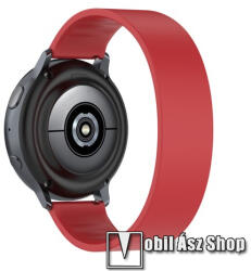 Okosóra szíj - rugalmas szilikon - PIROS - 170mm hosszú, 20mm széles - SAMSUNG Galaxy Watch 42mm / Amazfit GTS / Galaxy Watch3 41mm / HUAWEI Watch GT 2 42mm / Galaxy Watch Active / Active 2