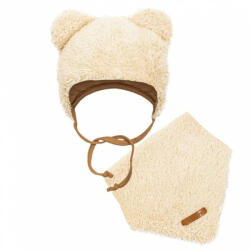 NEW BABY Téli baba sapka és nyakba való kendő New Baby Teddy bear bézs 62 (3-6 h)