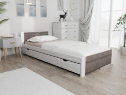  IKAROS ágy 90 x 200 cm, fehér/trüffel tölgy Ágyrács: Lamellás ágyrács, Matrac: Somnia matrac 18 cm