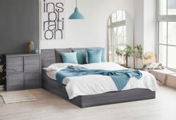  SOFIA ágy 140 x 200 cm, trüffel tölgy Ágyrács: Léces ágyrács, Matrac: Deluxe 10 cm matrac