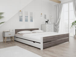  IKAROS DOUBLE ágy 180 x 200 cm, fehér/trüffel tölgy Ágyrács: Léces ágyrács, Matrac: Deluxe 10 cm matrac