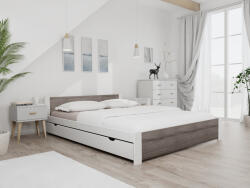  IKAROS ágy 140 x 200 cm, fehér/trüffel tölgy Ágyrács: Lamellás ágyrács, Matrac: Coco Maxi 20 cm matrac