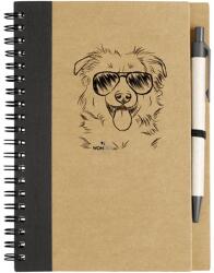 Kutya jó jegyzetfüzet Border collie, környezetbarát 14x18cm + toll, 60lap vonalas, natúr/fekete