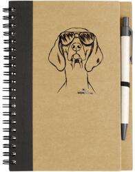 Kutya jó jegyzetfüzet Vizsla, környezetbarát 14x18cm + toll, 60lap vonalas, natúr/fekete